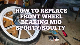 HOW TO REPLACE FRONT WHEEL BEARING MIO SPORTYSOULTY TIPS [upl. by Aitsirk163]