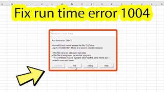 How To Fix Runtime Error 1004 Excel [upl. by Neuberger]