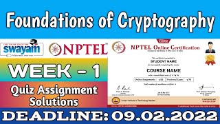 Foundations of Cryptography  NPTEL Assignment 1  Week 1  SWAYAM  Jan 2022 [upl. by Saunder]