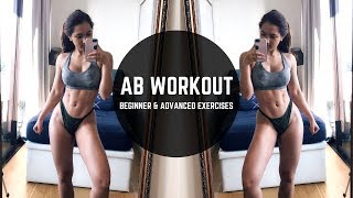 AB WORKOUT  Beginner and Advanced Exercises [upl. by Erdried]