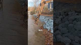 Riprap final details landscapers landscaper construction landscapecontractor [upl. by Themis]