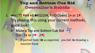 Tip 2013218 Top and Bottom Cue Bid  Overcallers Rebids [upl. by Edi]