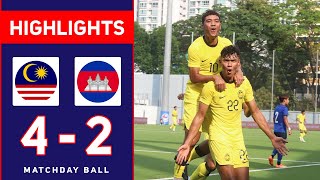 HIGHLIGHTS  Malaysia vs Cambodia 42  U22 Merlion Cup 2023 [upl. by Hazeghi752]