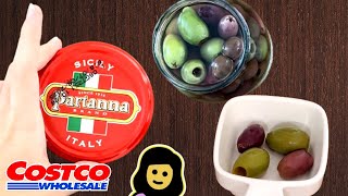 🇮🇹 Sicily Partanna Pitted Mediterranean Olive Mix  Costco Product Review [upl. by Enamart]