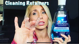 “POST BRACES”  How I Clean My Retainers Bonded amp Clear [upl. by Sumaes652]