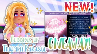 GIVING AWAY The GODDESS OF TRIUMPH PARASOL  LAST GIVEAWAY WINNER Royale High Giveaway [upl. by Malamut326]