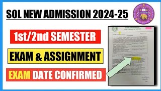 Du Academic Calendar Released 2024 II Sol Exam amp Assessment date Confirm II SOL I REGULAR I NCEWB [upl. by Asyla]