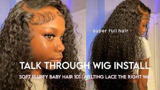 Detailed Side Part 30 Curly Wig Install With Fluffy Baby Hair Talk Through  Alipearl Hair [upl. by Iclehc503]