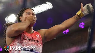 Canadas Rogers USs Echikunwoke top medal podium in women’s hammer  Paris Olympics  NBC Sports [upl. by Lilian]