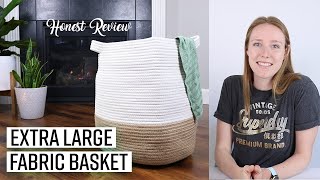 My Favorite Large Woven Cotton Rope Basket  Honest Review [upl. by Cahilly]