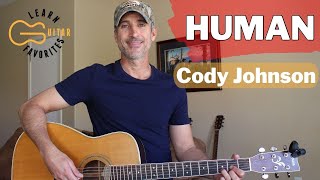 Human  Cody Johnson  Guitar Tutorial Drop D Tuning [upl. by Umeko]