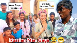 Russian girl video Dashrath vlogs funny comedy publicfunny prank [upl. by Terrena]