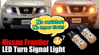 2017 Nissan Frontier Front turn signal light  How to install switchback LED bulbs [upl. by Ocer]