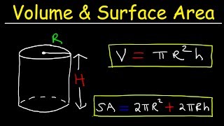 Volume of a Cylinder and Surface Area of a Cylinder [upl. by Schilit]