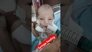 Baby syringe feeding🥰🥰viralvideo trending newbornbaby hungrybaby nursinglifeytshorts [upl. by Akerdnuhs]