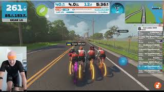 Zwift Ladder Race on Cobbled Climbs in Richmond  First Ladder Win [upl. by Severn289]