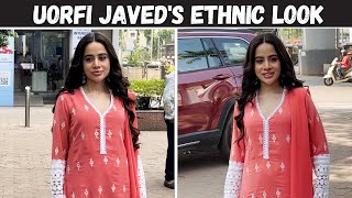 Uorfi Javeds ethnic look will skip your heart a beat  Watch Video  Bollywood Life [upl. by Sarazen]