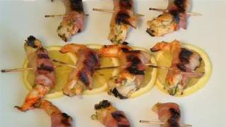 How To Do A Bacon Wrapped Shrimp Canapes Recipe [upl. by Germain288]