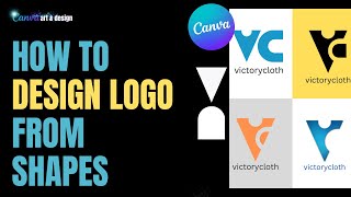 how to design logo monogram from shapes in Canva  logo tutorial for beginners [upl. by Enirehs]