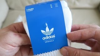 Adidas Originals Solid Crew Socks 3 Pairs S21489 Unboxing [upl. by Patterson]