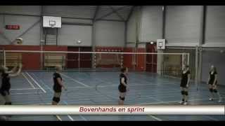 Volleybaloefening Bovenhands en sprint [upl. by Pass430]