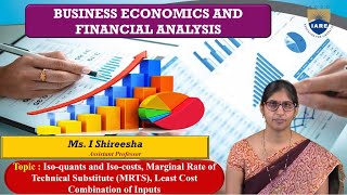 Iso quants and Iso costs Marginal Rate of Technical Substitute MRTS Least Cost by Ms I Shireesha [upl. by Durst172]