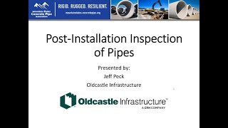 Post Installation Inspection of Pipes  MSCP Academy Webinar  August 2021 [upl. by Chobot]