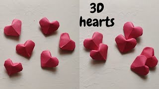 Origami easy 3D heart  Inflatable heart  fingers360 [upl. by Lakin]