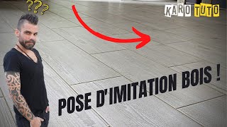 POSE DE CARRELAGE IMITATION BOIS IMITATION PARQUET AU SOL [upl. by Lema152]