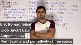 Ampere’s law  Biot Savart Law  permeability and permittivity of free space  Electromagnetism [upl. by Ayotan196]