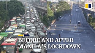 Normally crowded streets of Philippine capital Manila deserted amid monthlong Covid19 lockdown [upl. by Bagley]