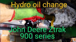 Changing the hydro oil on your John Deere Commercial Ztrak Warning signs to look for [upl. by Aicilak708]