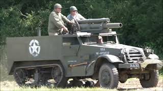 M3 Halftrack and T19 105mm HMC running in the arena at The Overlord Show 2024 [upl. by Tootsie]