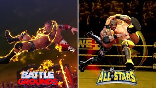 WWE 2K Battlegrounds vs WWE All Stars  Moves Comparison Which Is Better [upl. by Tillinger685]