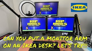 Can you put a Monitor Arm on an IKEA Desk Lets give it a go [upl. by Kendrick966]