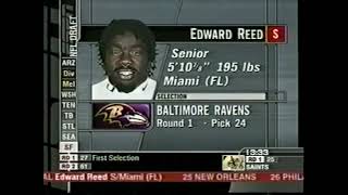 Ravens Select FS Ed Reed 2002 NFL Draft [upl. by Rafa946]