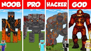 Minecraft TNT GOLEM HOUSE BUILD CHALLENGE  NOOB vs PRO vs HACKER vs GOD  Animation [upl. by Ervin]