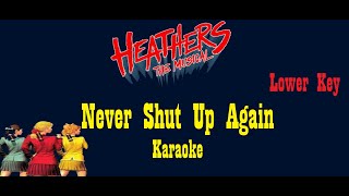 Never Shut Up Again  Heathers The Musical  Karaoke Lower Key [upl. by Dnarud477]