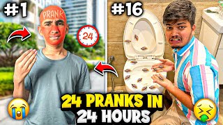 Pranking Everyone For 24Hours😂⏰ Gone Extreme  Fight Hogai😱 Ritik Jain Vlogs [upl. by Ellinet574]