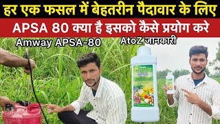 Apsa 80  Amway Apsa 80 को किन फ़सलो में प्रयोग कर सकते है यह किस तरह काम करता है Use of Apsa80 [upl. by Reniar]