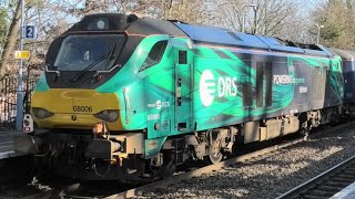 DRS class 68 ￼nuclear flask train move to Kineton MOD GBRf slowly passing warwick 68006 016 trains [upl. by Adnim859]