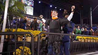 College Diver Paralyzed in Accident Walks Stage at Graduation [upl. by Humo]