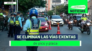 Se eliminan las vías exentas de pico y placa  Teleantioquia Noticias [upl. by Dupuy733]