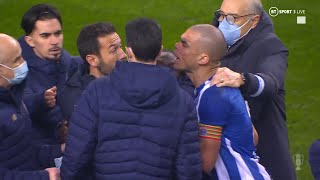 CARNAGE 🤬🤯 Pepe receives one of FOUR red cards at full time of Porto v Sporting [upl. by Drarreg533]