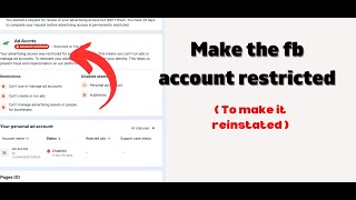 How to restrict facebook advertising access  To make the account reinstated [upl. by Heiskell]