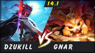 Dzukill  Yone vs Gnar TOP Patch 141  Yone Gameplay [upl. by Tnomad]