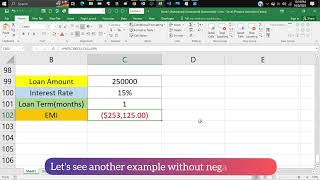 Calculate EMI in excel [upl. by Gader442]