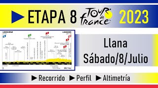 Etapa 8 TOUR de FRANCIA 2023 Recorrido Perfil y Altimetría [upl. by Monica]