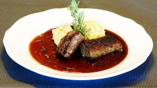 Lammfilet an PortweinSauce mit DattelnPolenta  Laz uns kochen [upl. by Filberto]