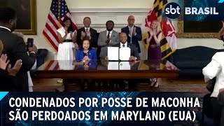 Estado americano perdoa mais de 175 mil condenados por posse de maconha  SBT Brasil 170624 [upl. by Blackman]